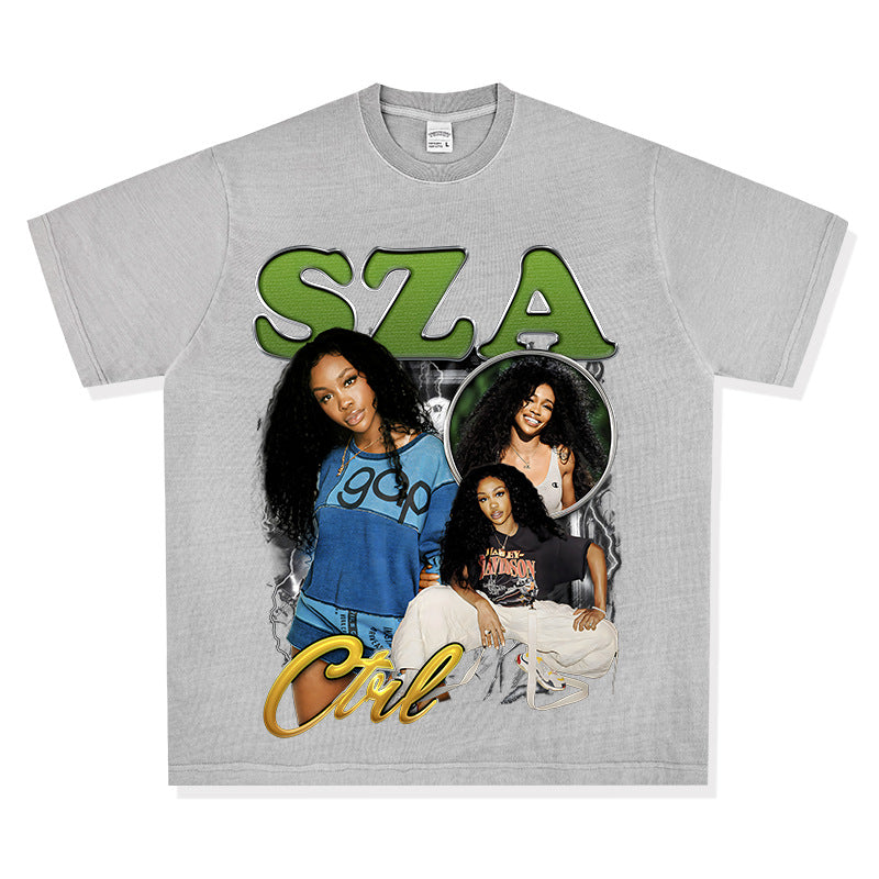 New york hip hop shop vintage sza print short sleeve t-shirt