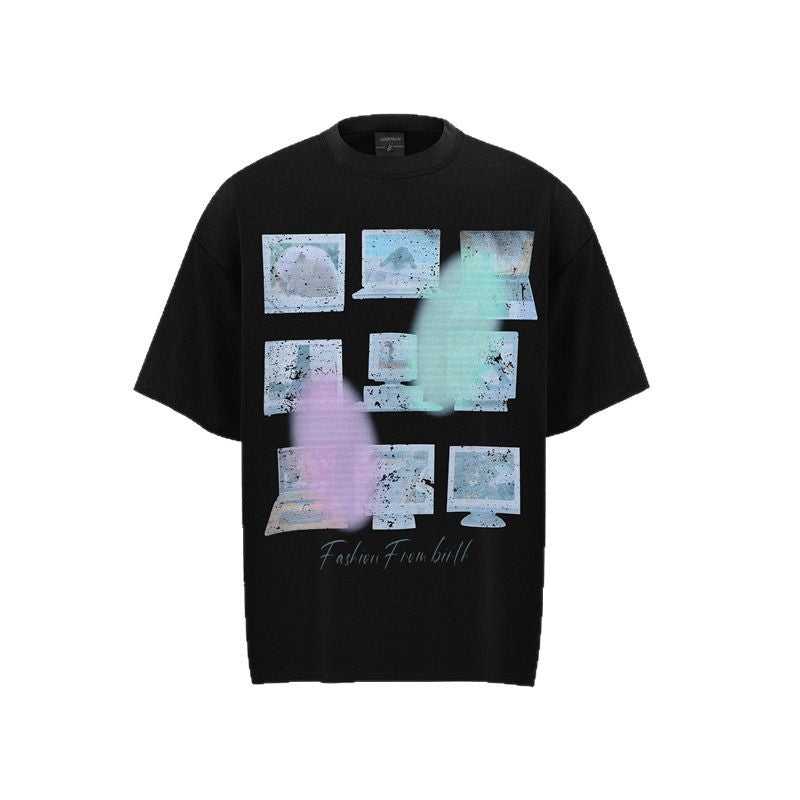 Camisas Retros Washed Old Short Sleeve T-Shirt
