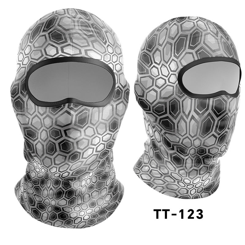 Cycling Windproof Hood Camouflage Python Ice Silk Mask Sunscreen Windproof