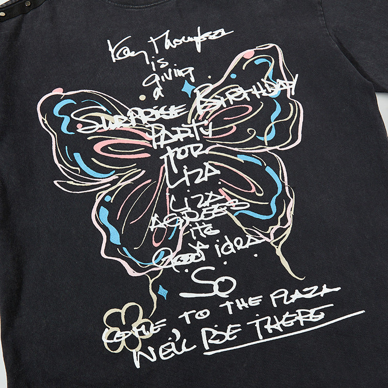 Nyc T Shirt Butterfly Short Sleeve T-Shirt Summer Loose Top