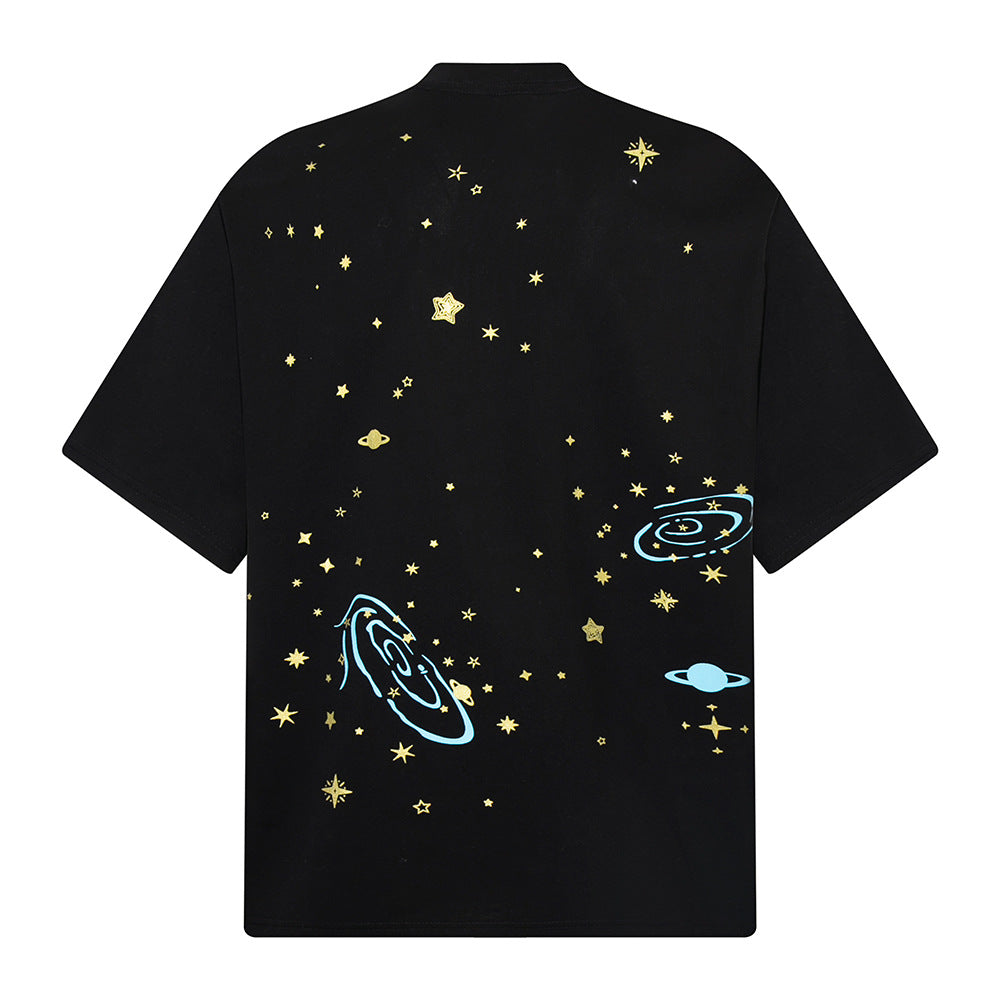 Nostalgia T Shirts Spring Summer Vintage Hip Hop Alphabet Print Casual Loose Crew Neck Short Sleeves