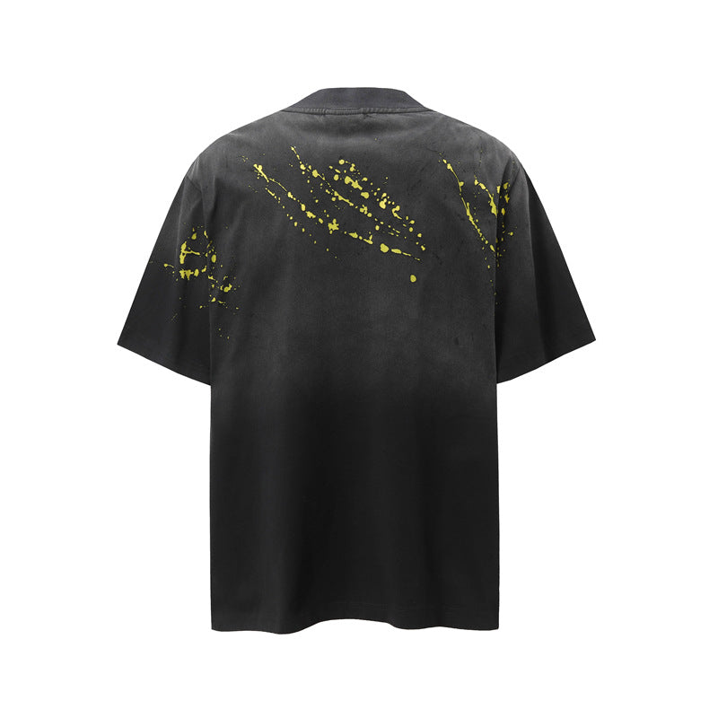 Camisas Retros Washed Hip Hop Tie-Dye Short Sleeve T-Shirt