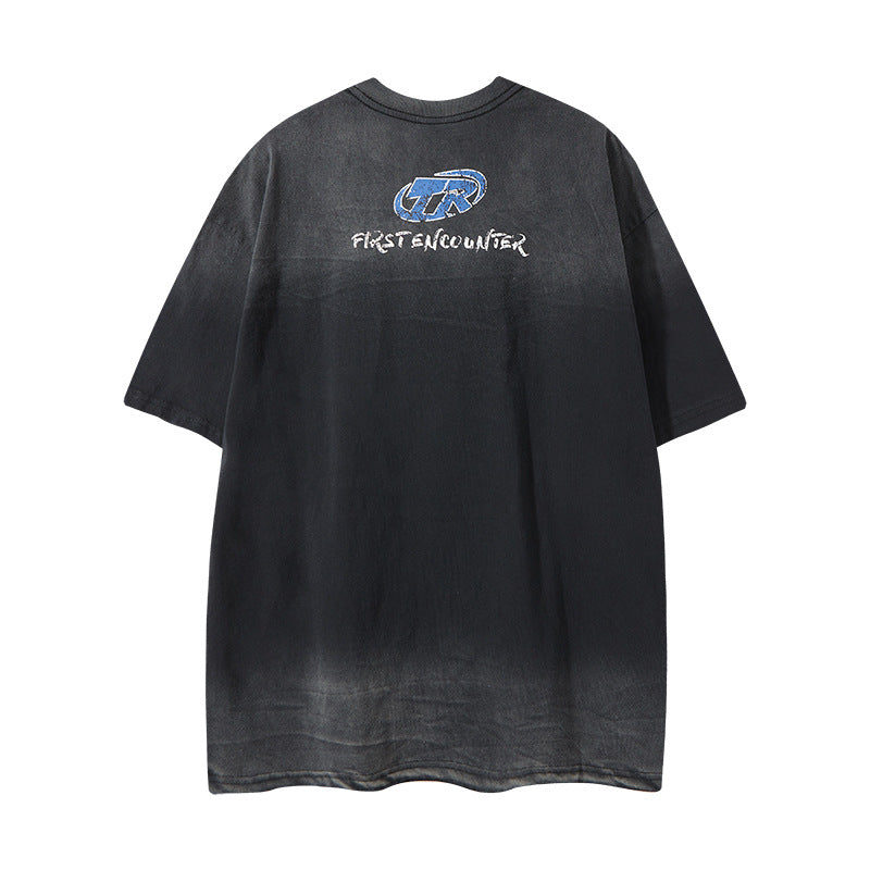 Nyc 1990 Shirt Retro Hip Hop Alphabet Short Sleeve T-Shirt