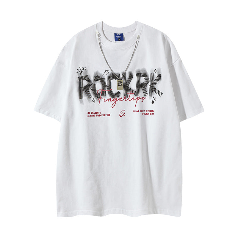 Nyc T Shirt Necklace Short Sleeve T-Shirt Summer Loose Casual Top