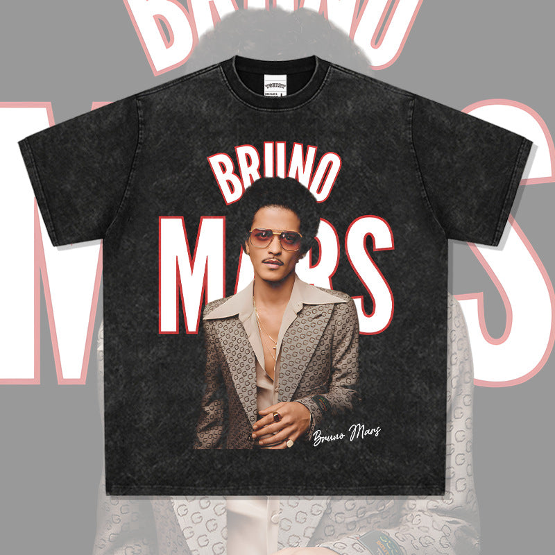 New york hip hop shop bruno mars print long sleeve short sleeve t-shirt