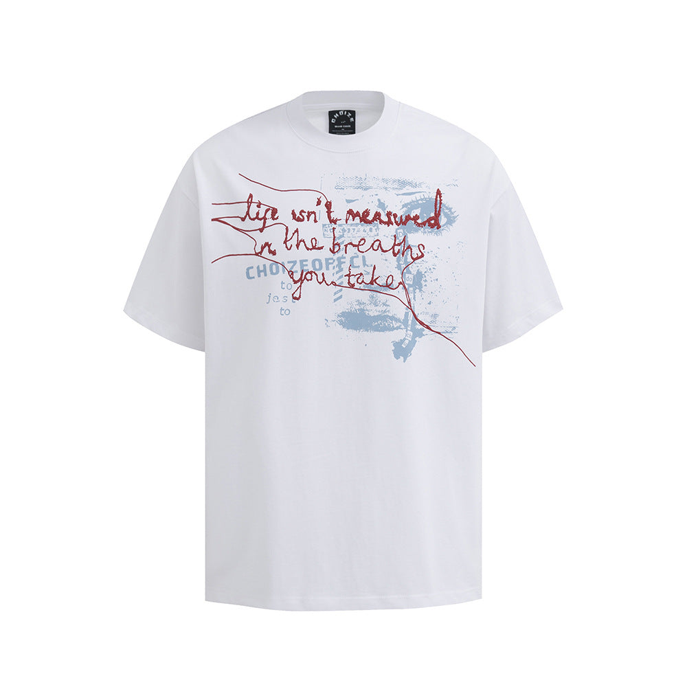 Nostalgia T Shirts Alphabet Graffiti Short Sleeve T-Shirt