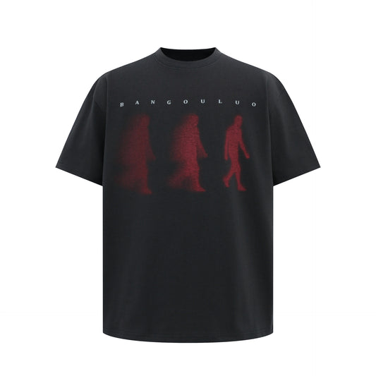 Unisex T-shirts Summer Shadow Portrait Men's Loose Short Sleeve T-Shirt