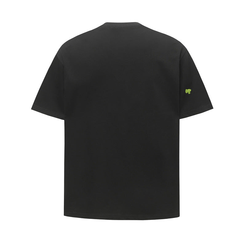 Hip Hop Shirts For Boys Short Sleeve T-Shirt Embroidered Flower Crew Neck Top