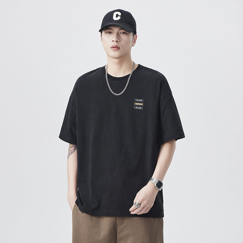 Men T-shirts Vintage Short Sleeve Loose Top Summer