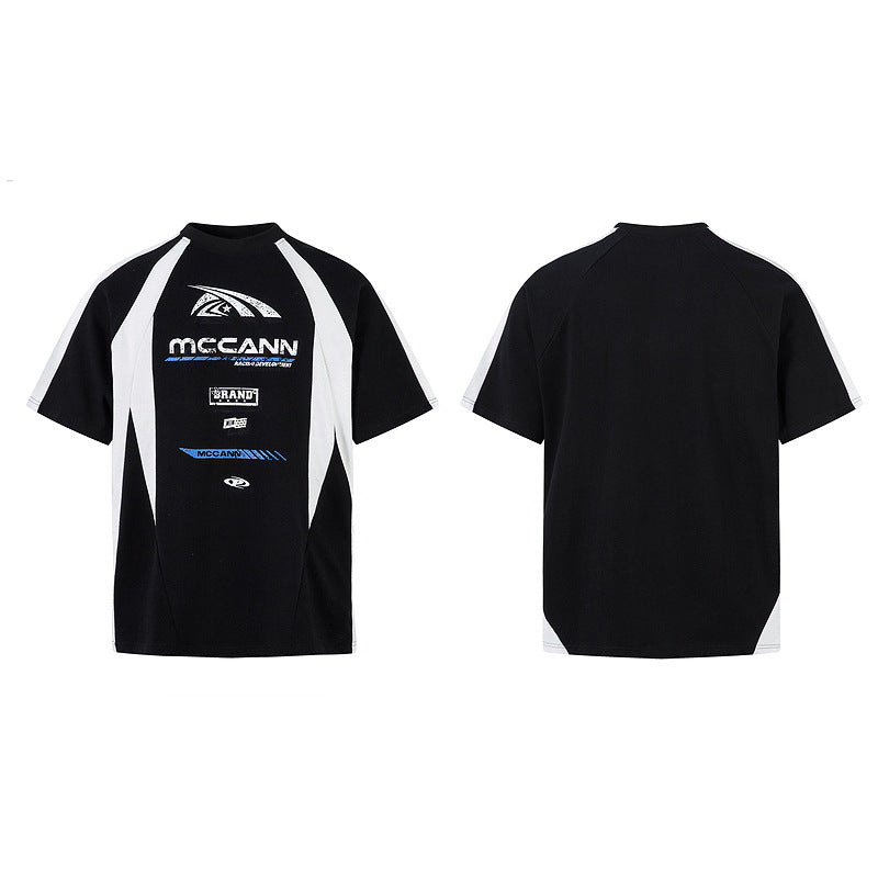 Racing oversized t shirt retro racing short sleeve t-shirt