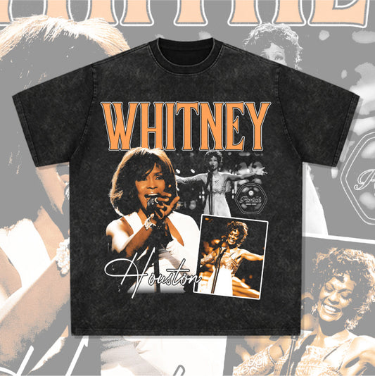 Cool t rapper vintage hip hop whitney whitney print short sleeve t-shirt