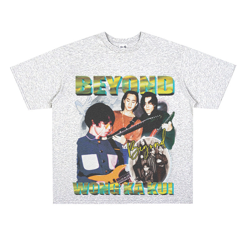 Film Star T Shirt Rock beyond Band Printed Loose Retro Cotton T-shirt for Men and Women