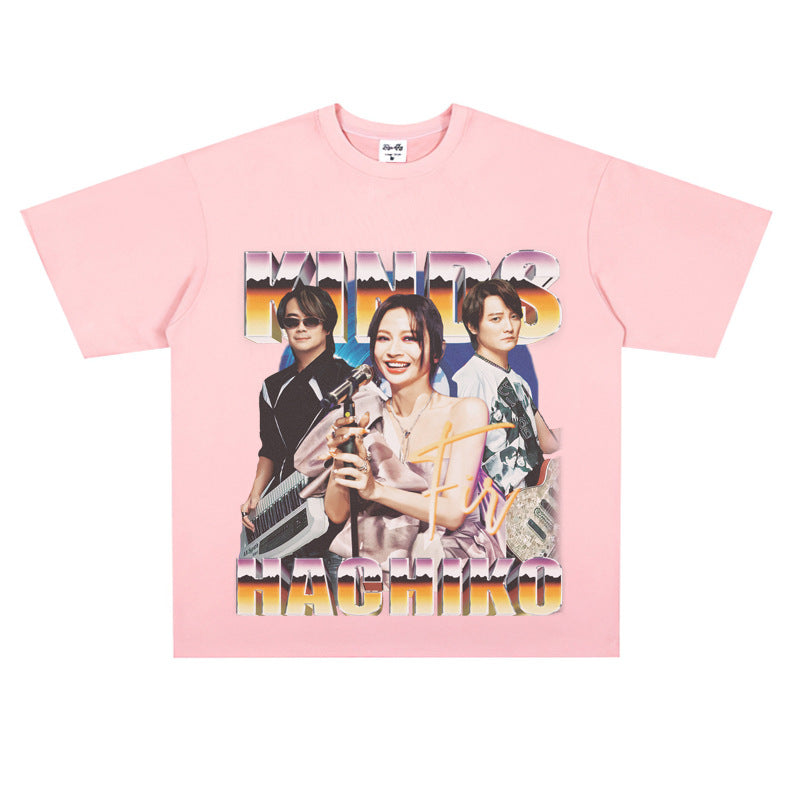 Film Star T Shirt National Fashion Rock Flyer Band Poster Commemorative Loose Street Cotton T-shirt