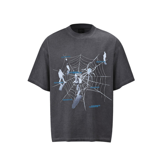 Hip hop shirt summer hip hop spider web t-shirt short sleeve