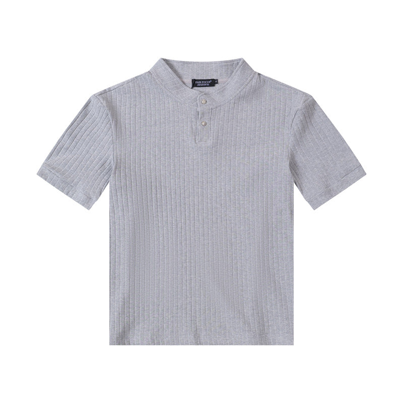 Casual Street Wear Vintage Crew Neck Knitted Short Sleeve T