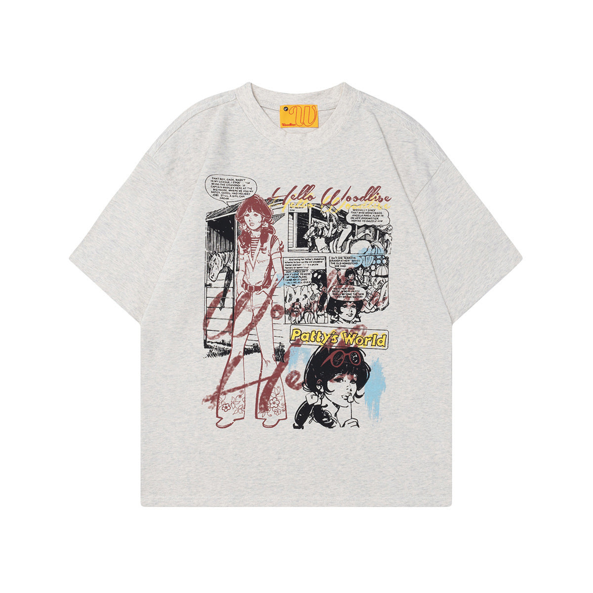 90s West Coast Hip Hop Fashion T Shirts Cartoon Graffiti Comic Girl Cotton Short Sleeve T-Shirt