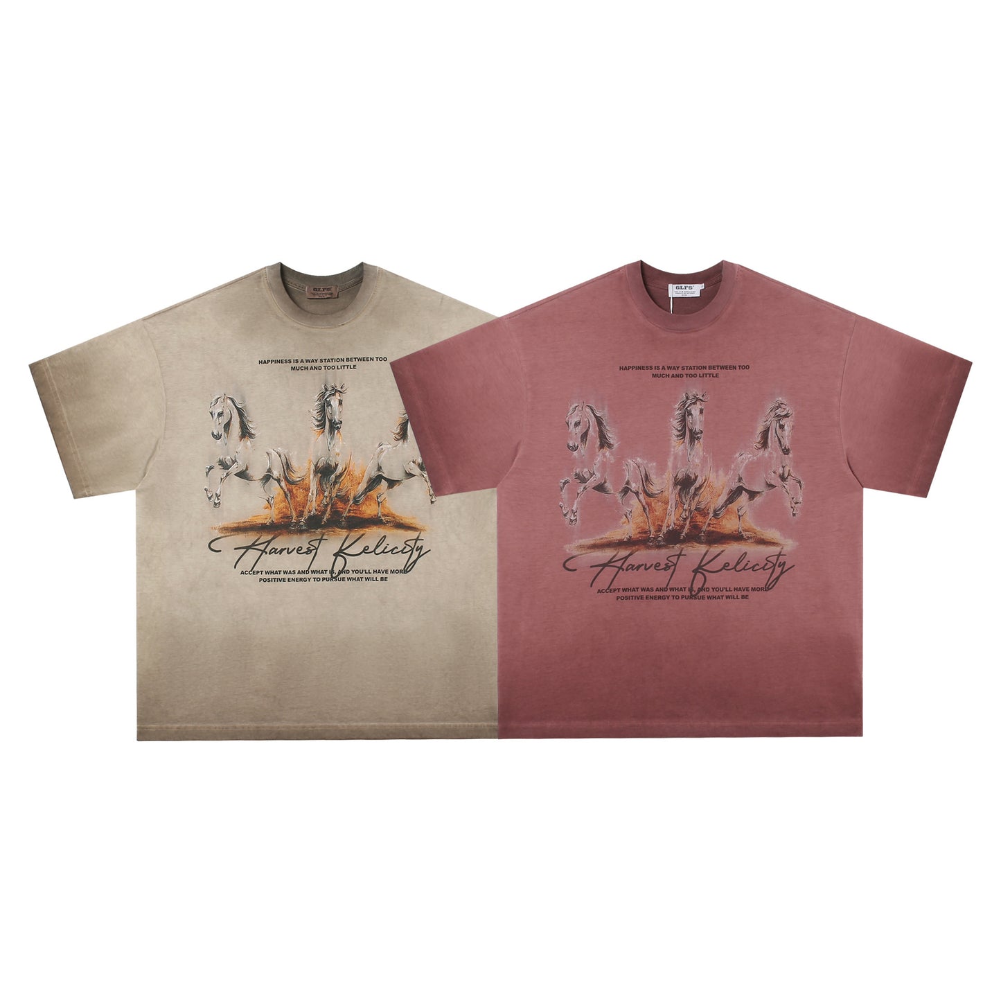 Unisex T-shirts Summer Wash Men's Loose Short Sleeve T-Shirt