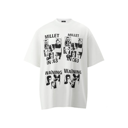 1990 Fashion T-Shirt Washed T-Shirt Short Sleeve Loose