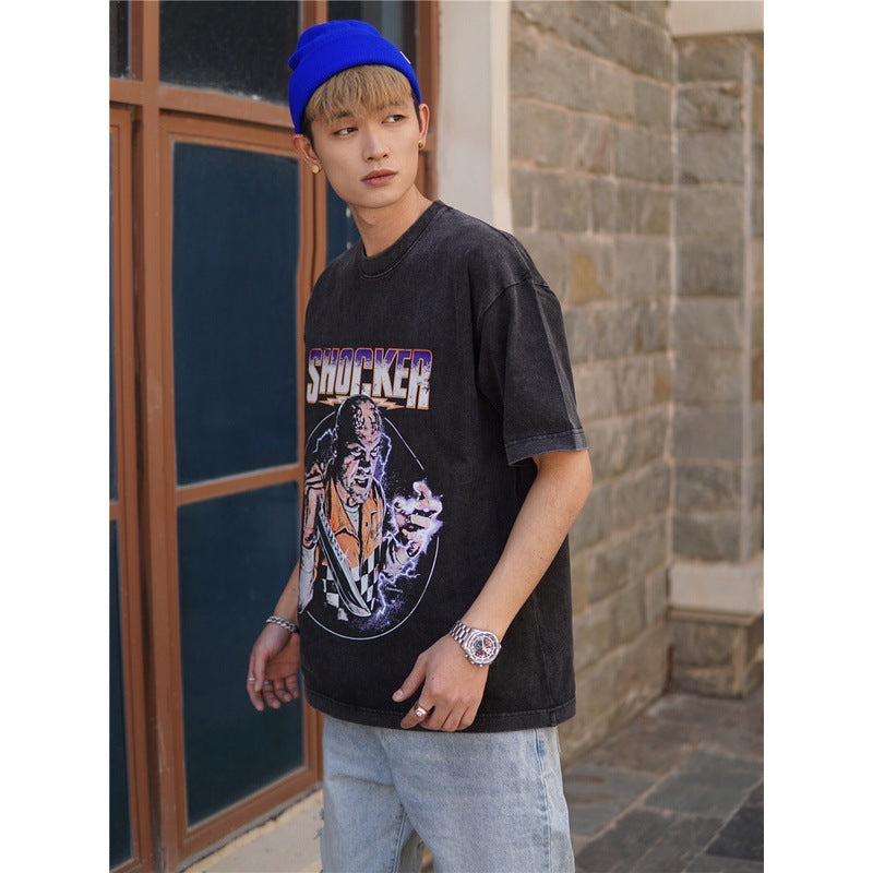 Film Star T Shirt Movie Old Ghost Electricity Experts Pure Cotton Loose Short Sleeve American Retro Trendy T-shirt