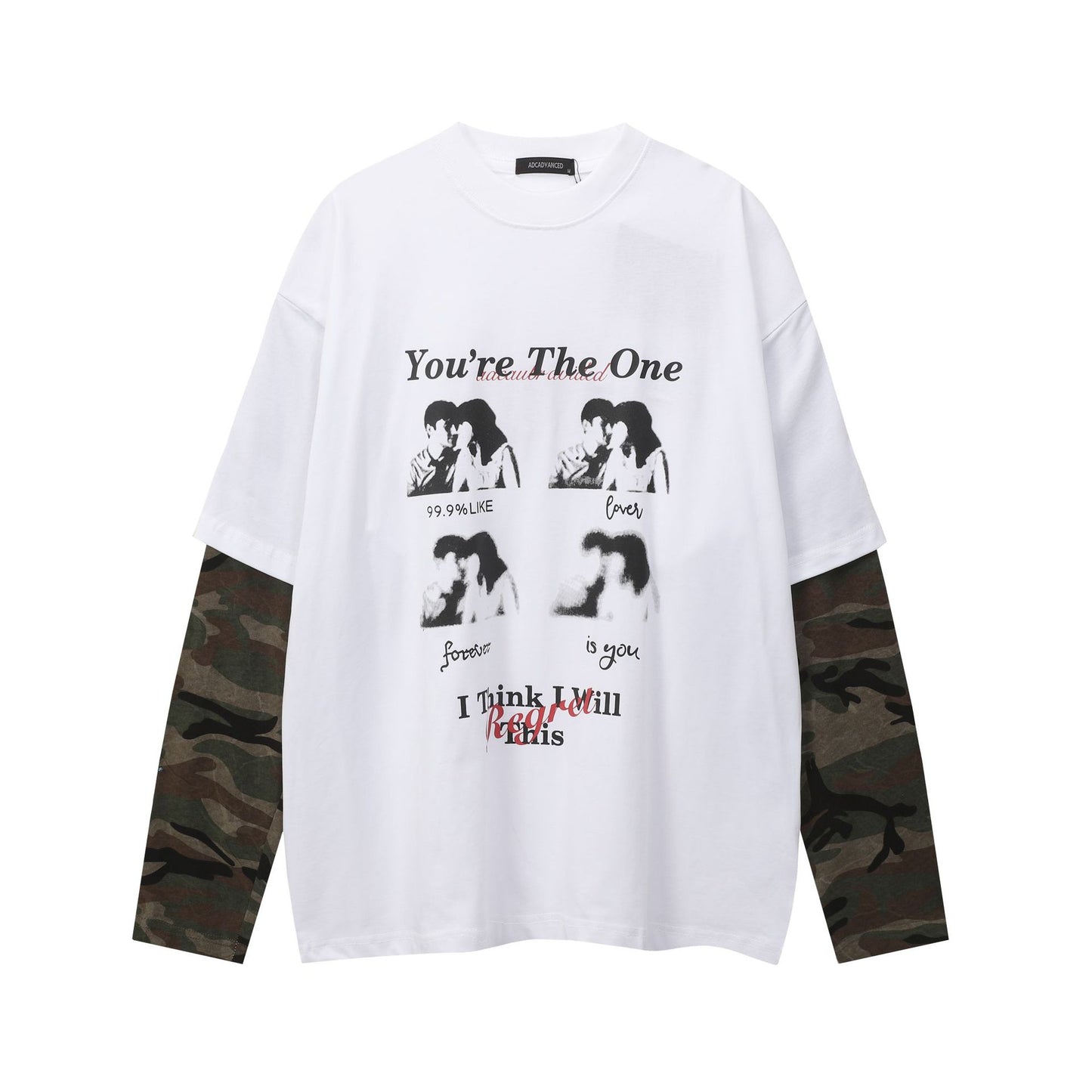 Unisex long-sleeved shirt men's autumretro camouflage