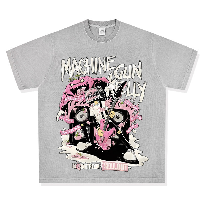 Cool t rapper vintage hip hop mgk print long sleeve short sleeve t-shirt