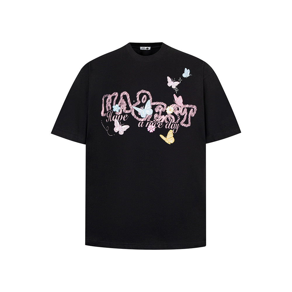Nostalgia T Shirts Vintage Short Sleeve T-Shirt Crew Neck Top