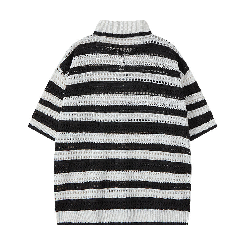 Nyc 1990 Shirt Vintage Colored Striped Knitted Sweater Casual Shirt Top