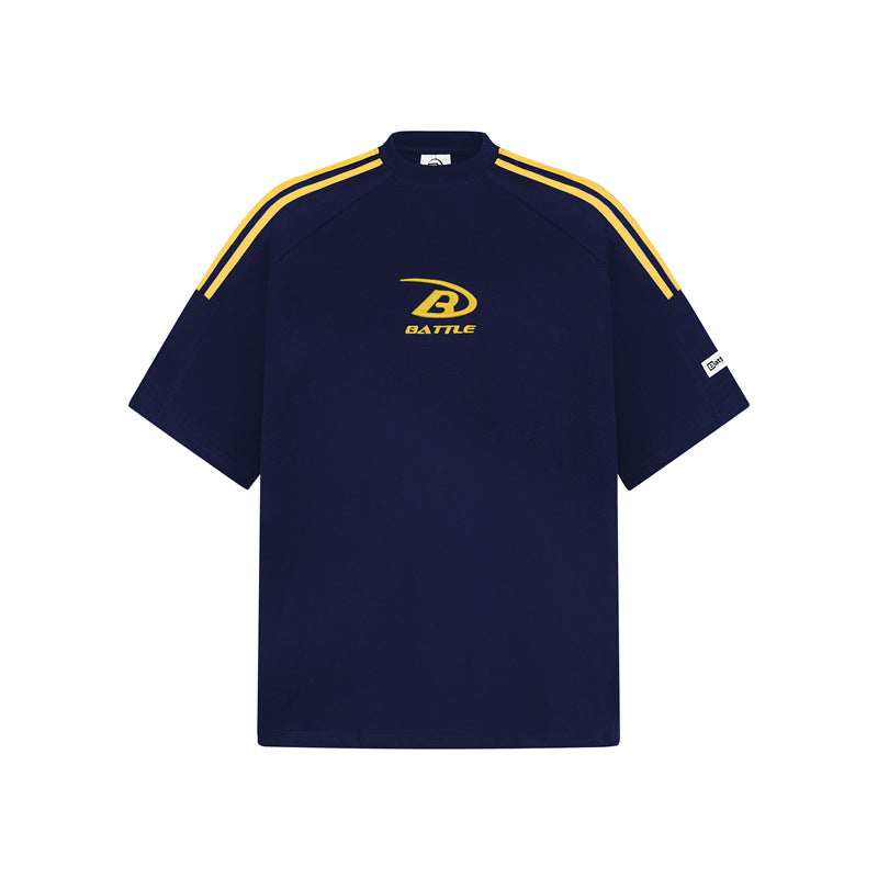 Camisas Retros Vintage Three-Bar Short Sleeve T-Shirt