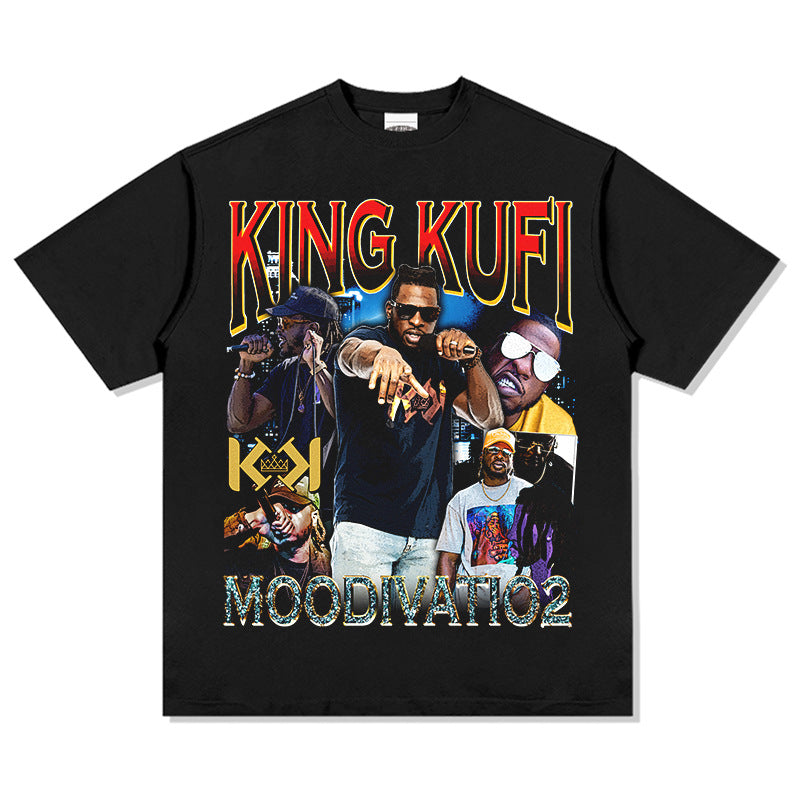 Marcas streetwear usa retro kingkufi short sleeve t-shirt