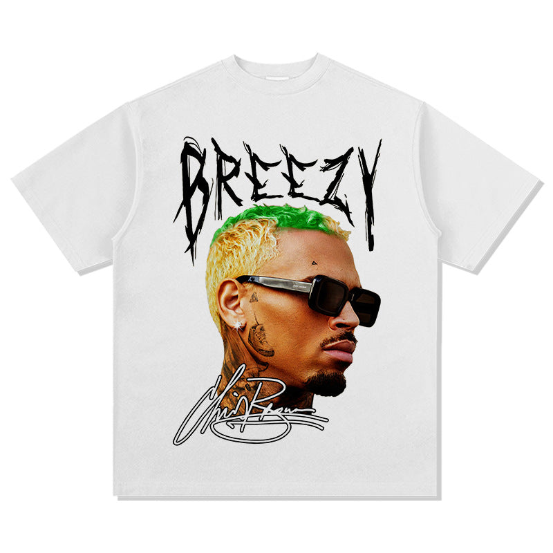 New york hip hop shop vintage brown, print short sleeve t-shirt