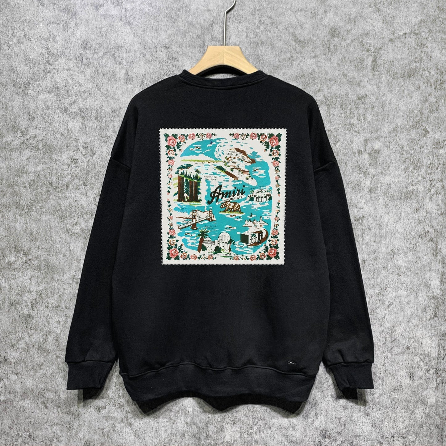 Amiri Long Sleeved Shirt Fashion Brand Crew Sweatshirts round Neck Sweater