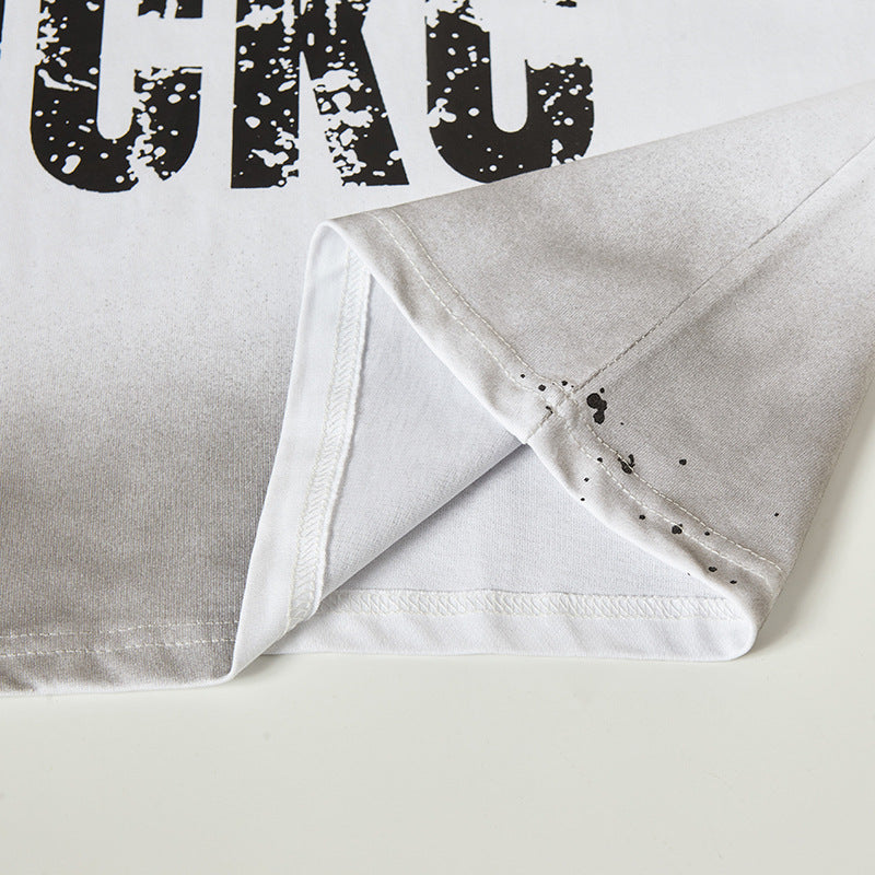Nyc 1990 Shirt Casual gradual change color top Summer loose casual short sleeve T-shirt