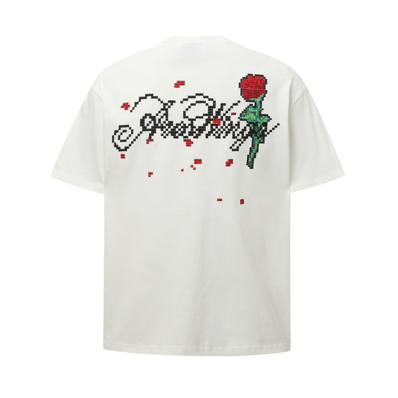 Hip Hop Shirts For Boys Vintage Rose Short Sleeve T-Shirt