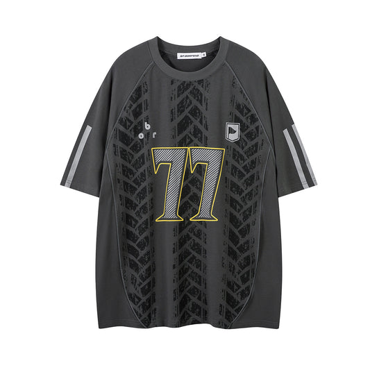 Racing oversized t shirt summer short sleeve jersey loose hiphop racing jersey sweatshirt