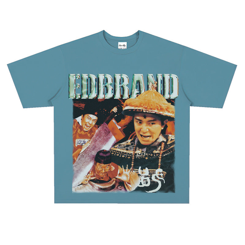 Film Star T Shirt Stephen Chow Derivative Short Sleeves Vintage American Street T-shirt