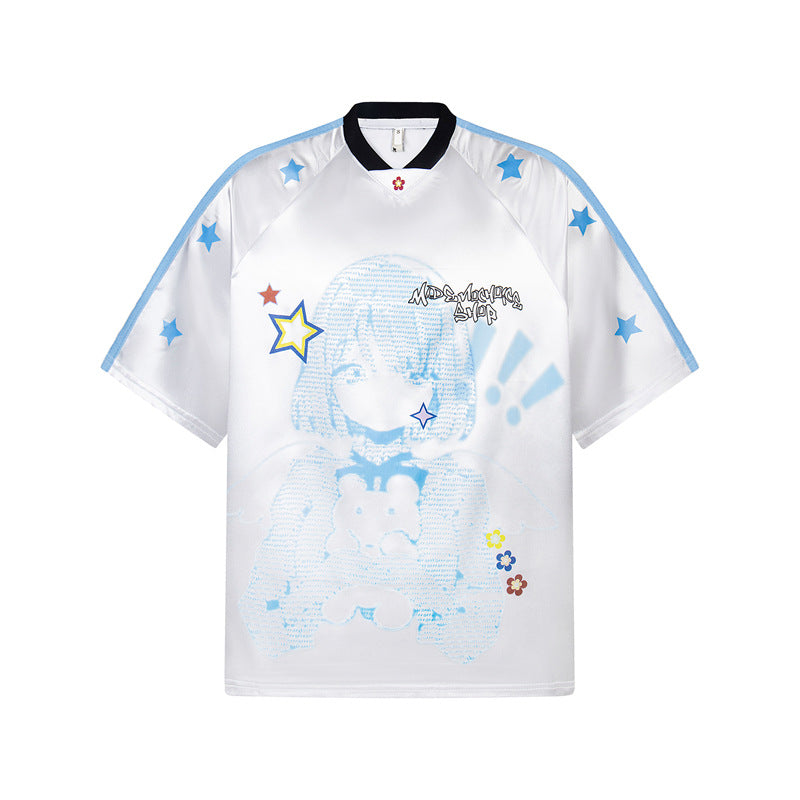 Hip Hop Shirts For Boys Loose Top Graffiti Short Sleeve T-Shirt