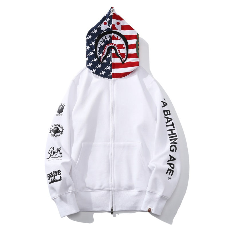 Ape Hoodie Zip Shark Hooded Cardigan Sweater Jacket