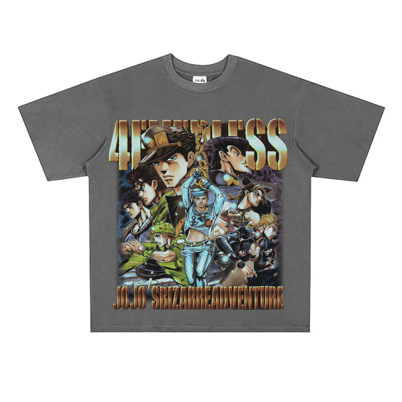 Film Star T Shirt Short Sleeve Loose Retro American Style Trend Cotton T-shirt