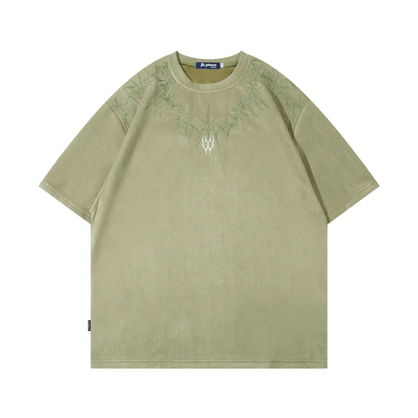 Hustle vintage t-shirt summer embroidery short sleeve t