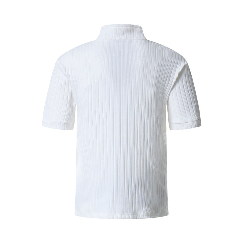 Casual Street Wear Vintage Crew Neck Knitted Short Sleeve T
