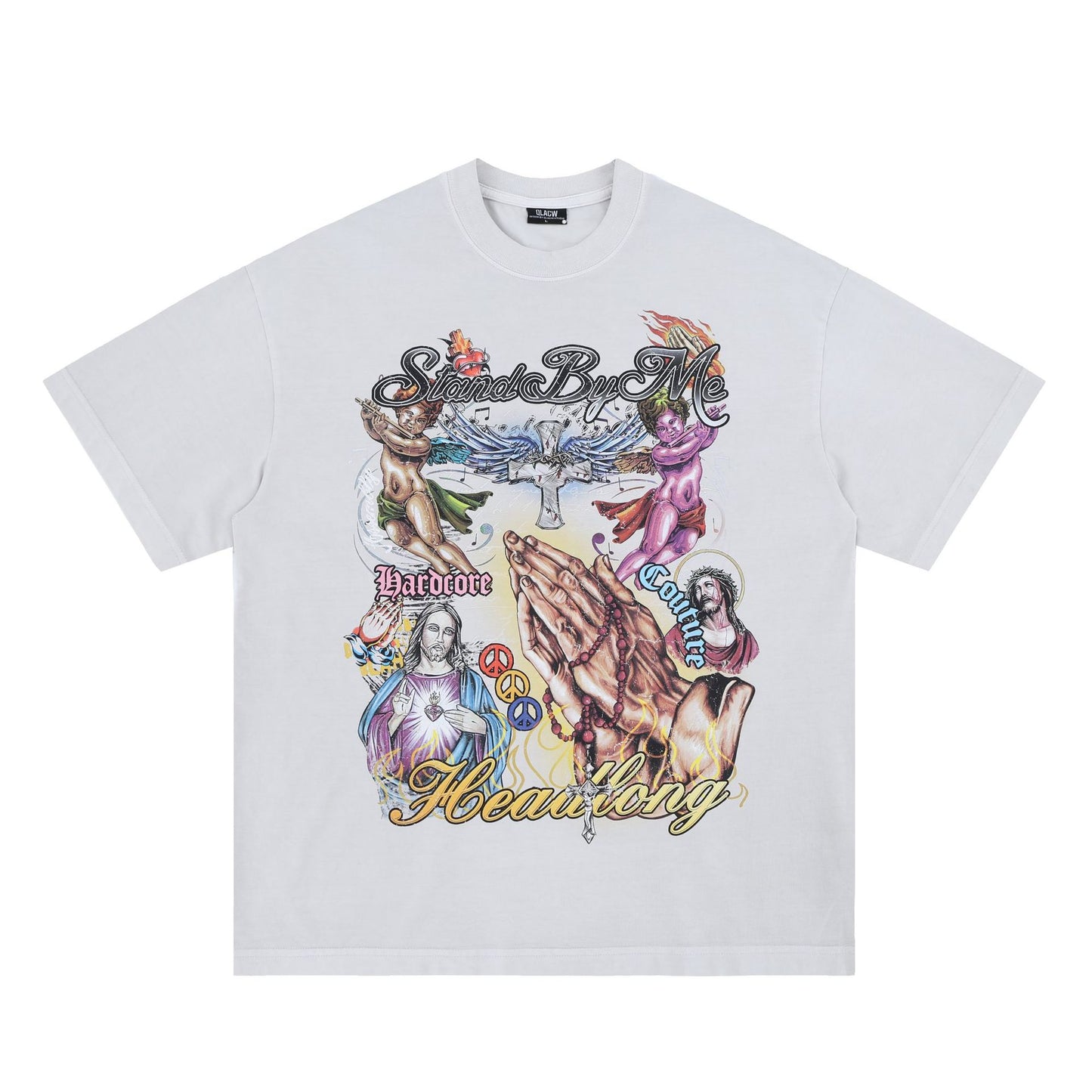 Vintage 90s Hip Hop Clothing Summer Wash Short Sleeve T-Shirt