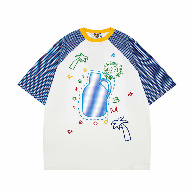 US drip outfits Summer Vintage Casual Loose Short Sleeve T-Shirts
