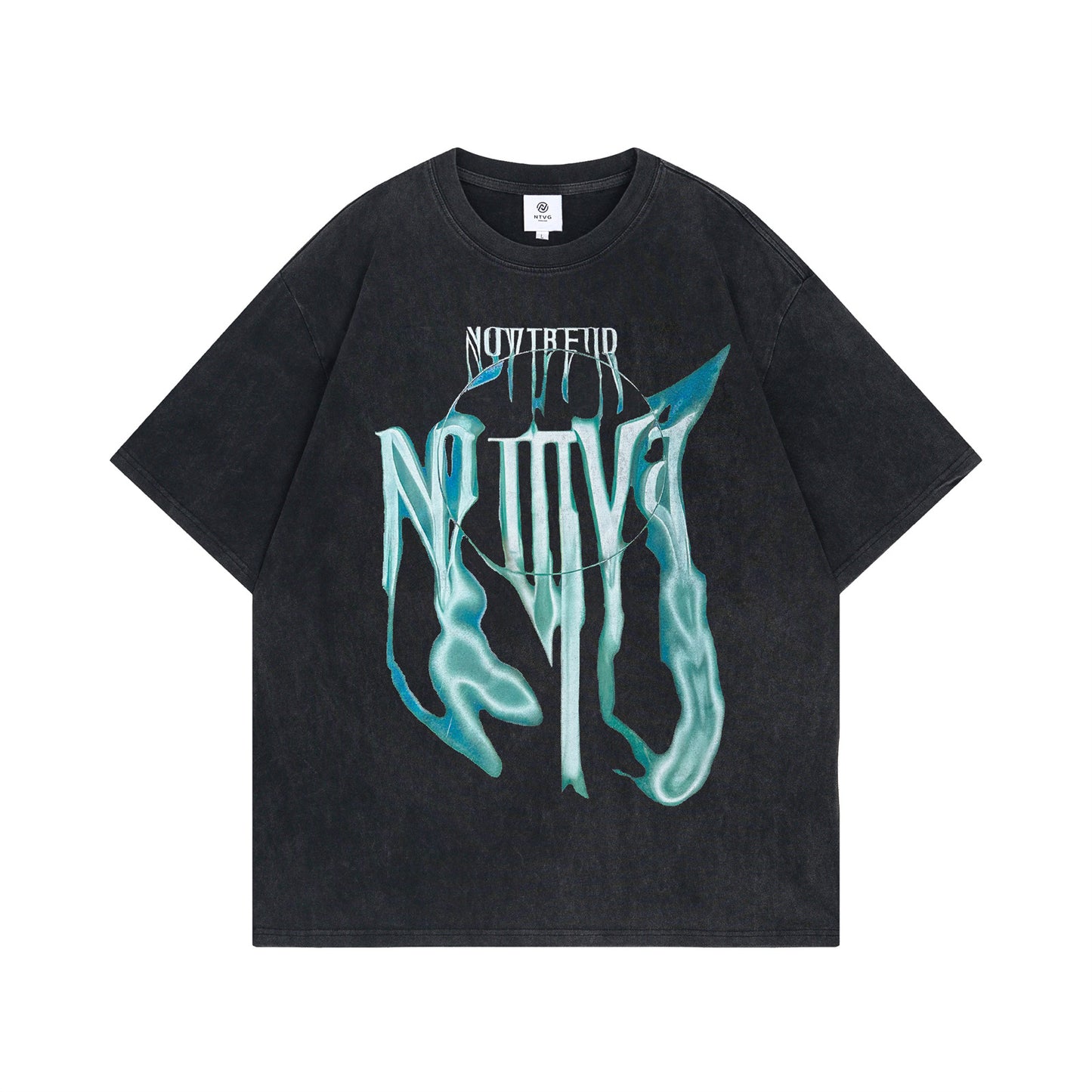 USA Vintage T-Shirt Washing Water Letter Printing Men's Summer