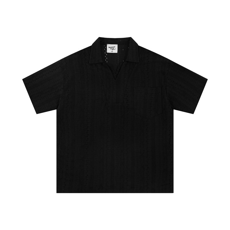 Hip Hop Shirts For Boys Summer, Lapel Short Sleeve POLO Shirt Casual Top