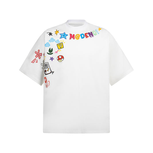 Hip Hop Shirts For Boys Cartoon Graffiti Print T-Shirt