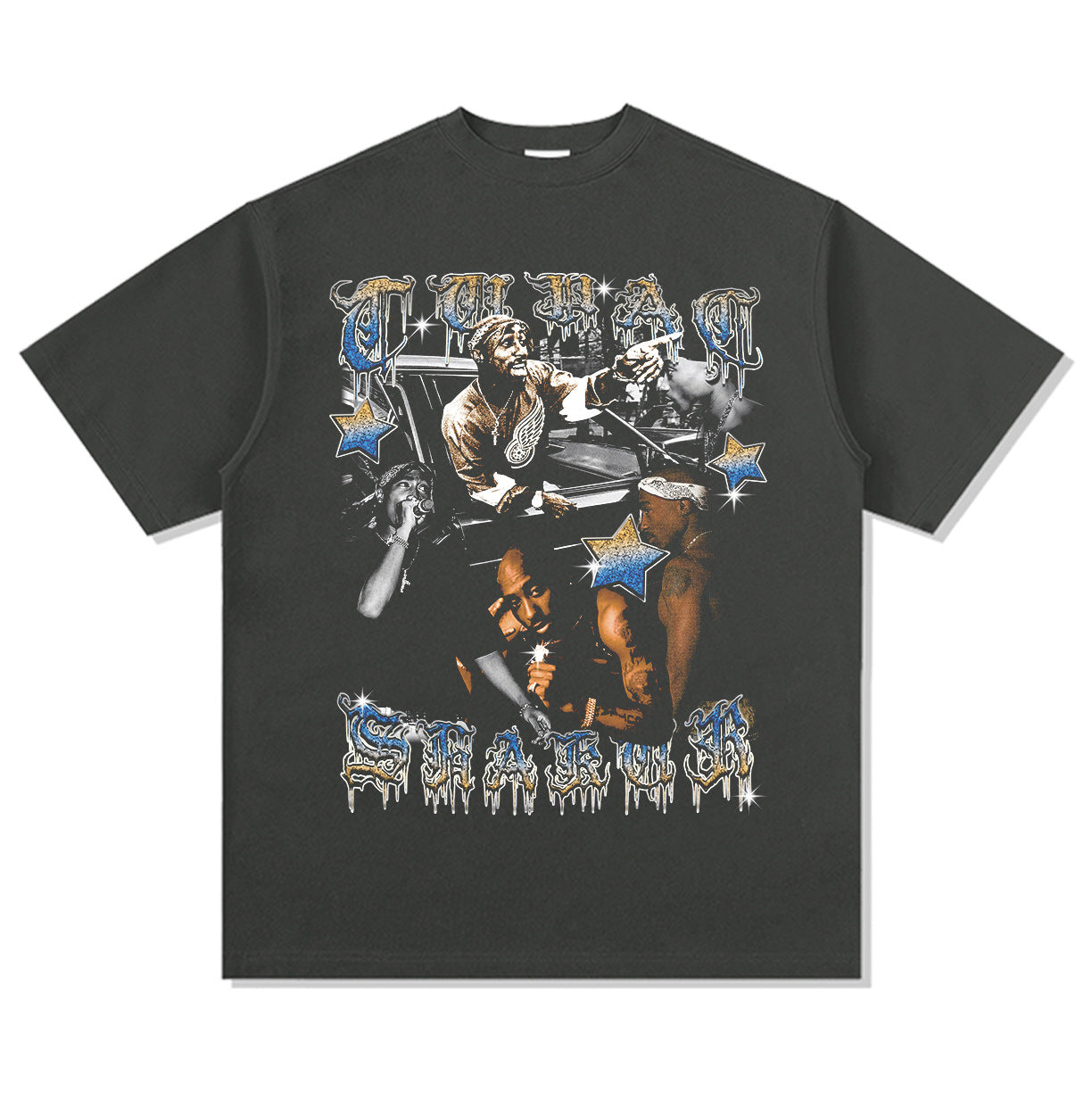 New york hip hop shop vintage hip hop tupac print short sleeve t-shirt