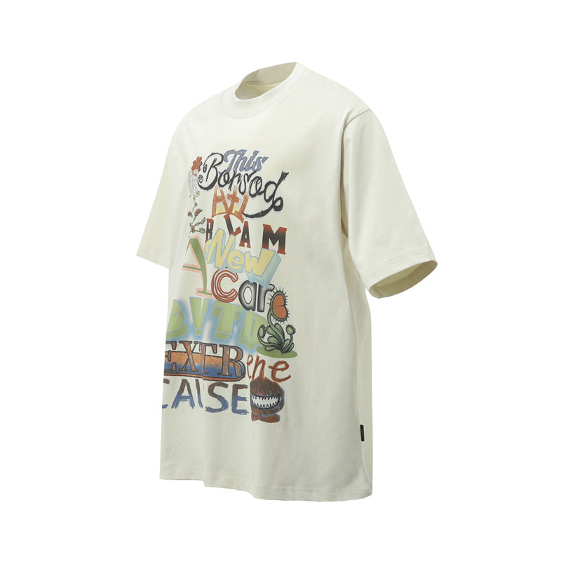 Camisas Retros Summer Short Sleeve Casual Cotton T-Shirt