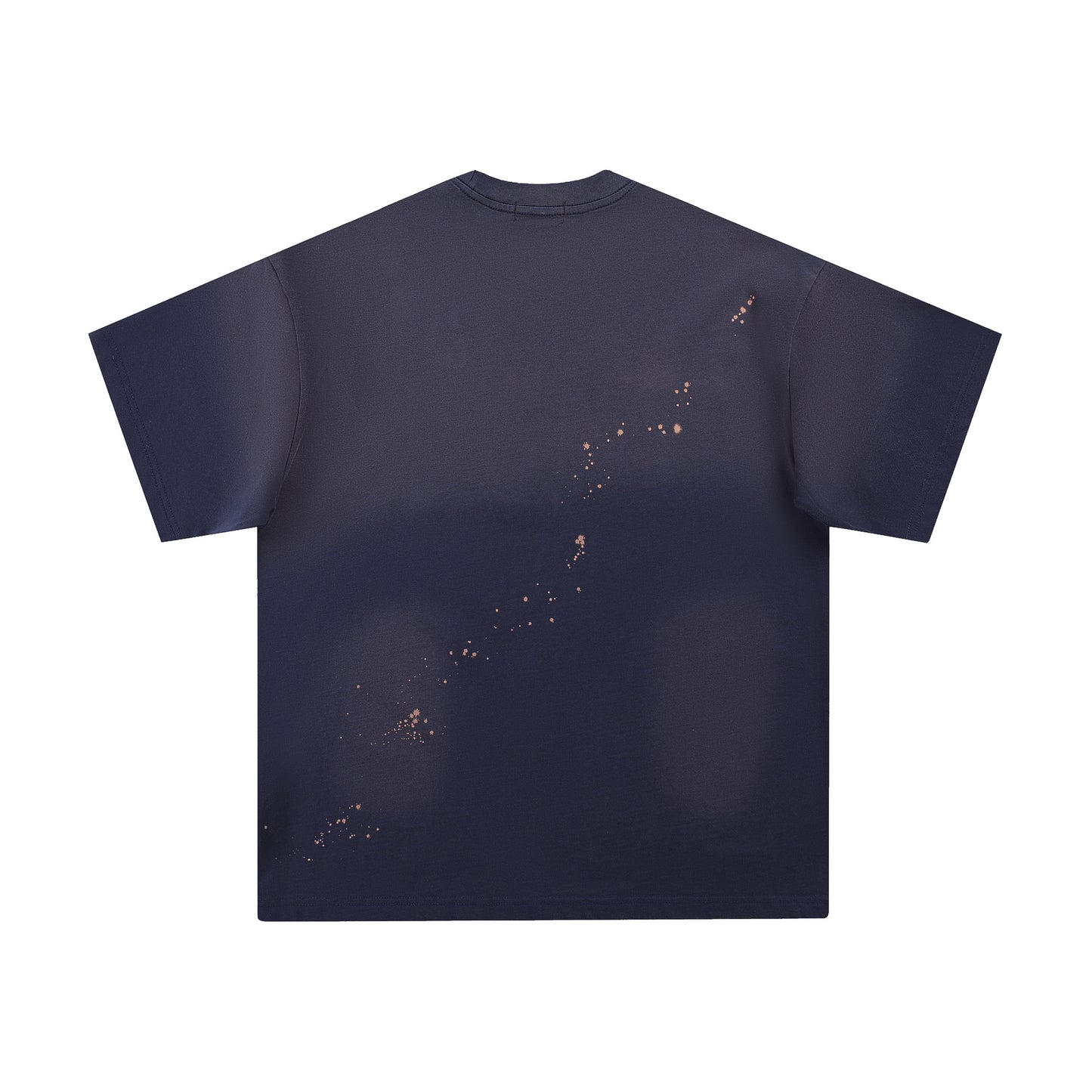 Hustle vintage summer gradual change color wash short sleeve T-shirt