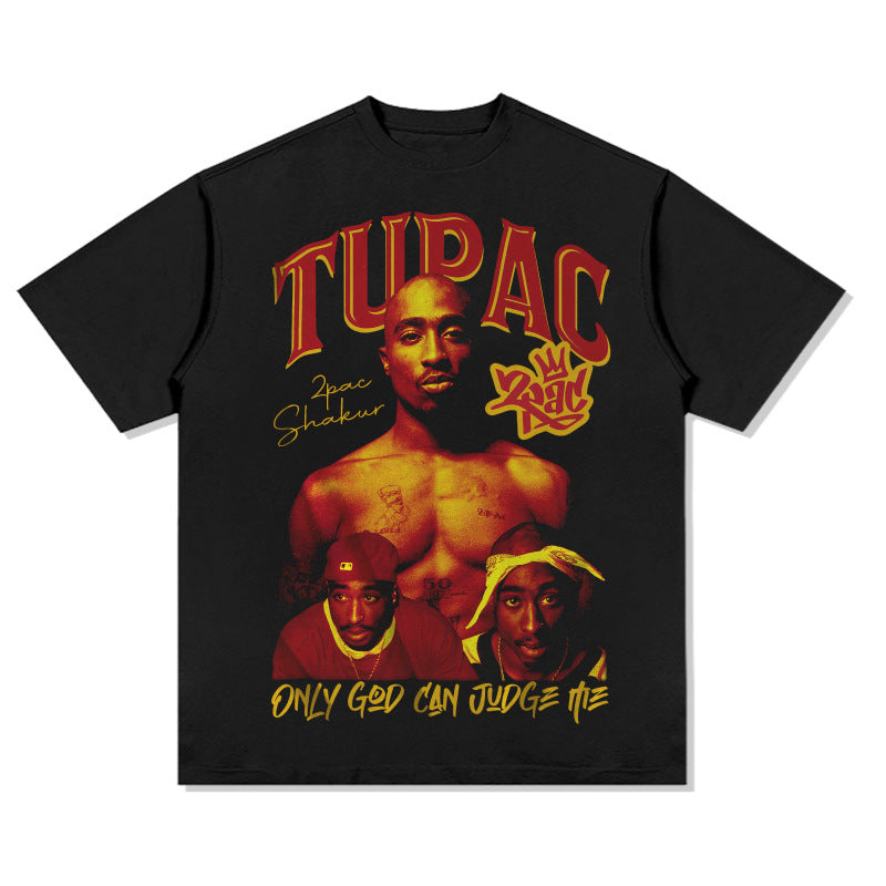 Cool t rapper vintage hip hop tupac print long sleeve short sleeve t-shirt