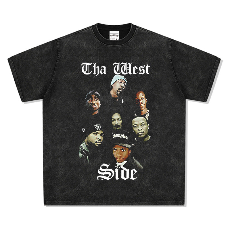 New york hip hop shop west coast hip hop rap Old School print short sleeve t-shirt BBOY